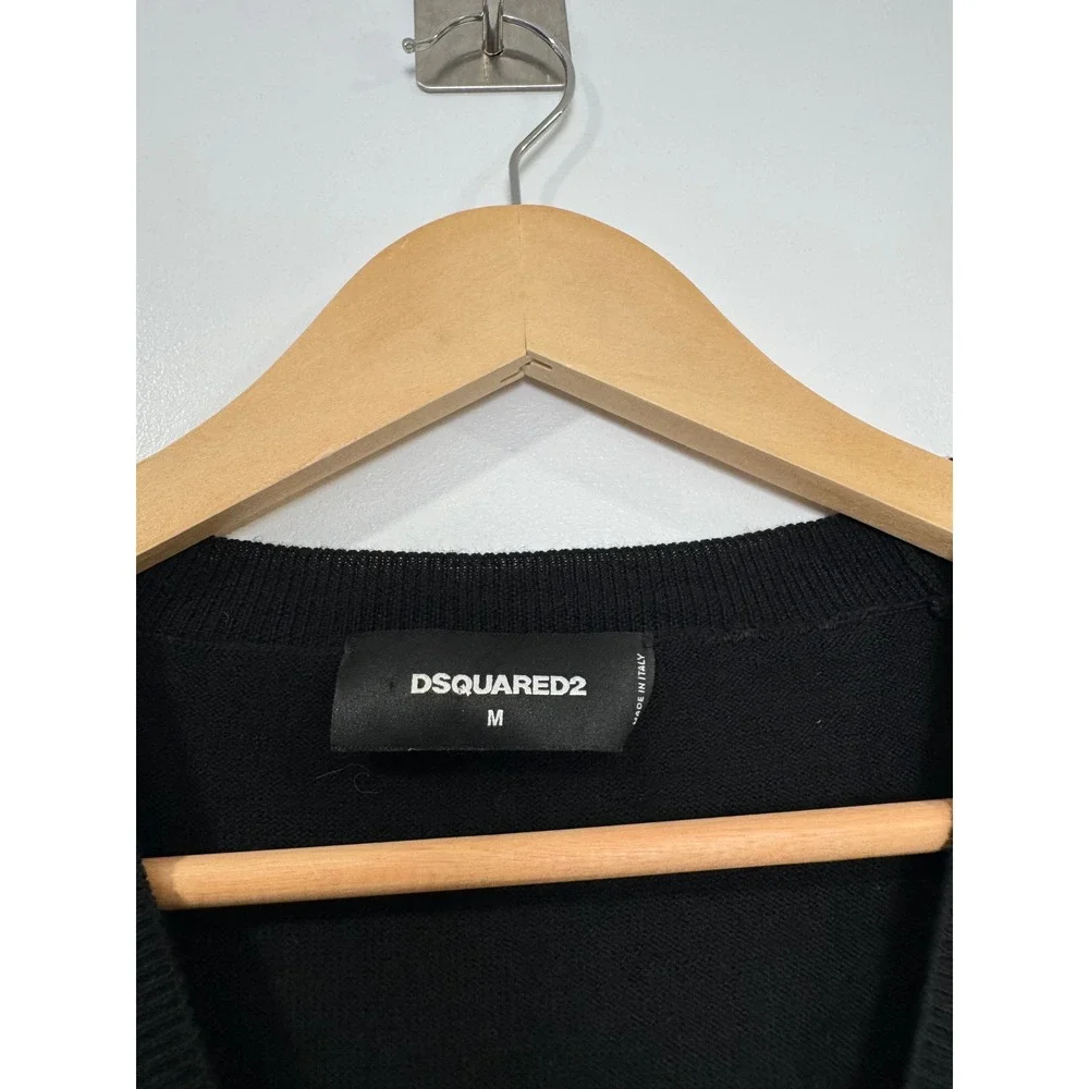 DSQUARED2 Men Black Zip Up Cardigan Sweater Size M